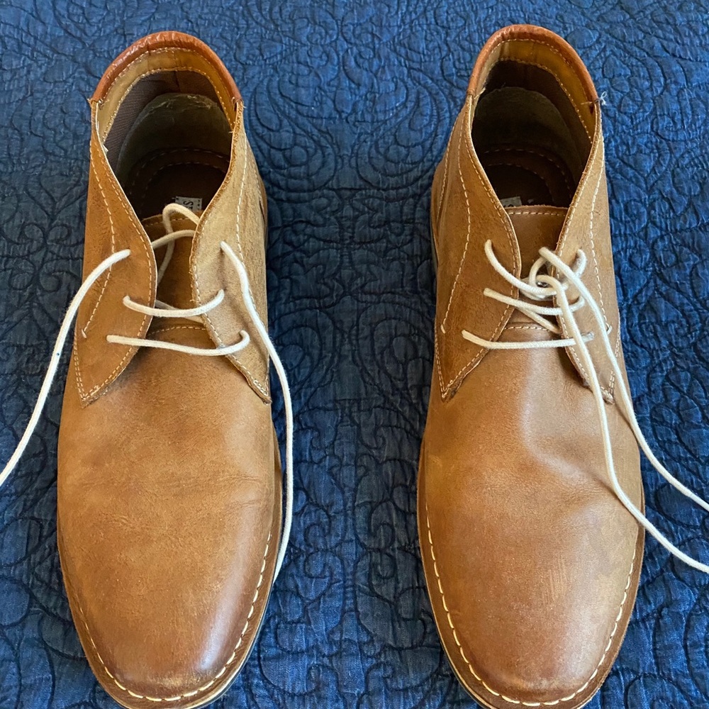 Steve Madden Leather Lace-Up Tan Boots